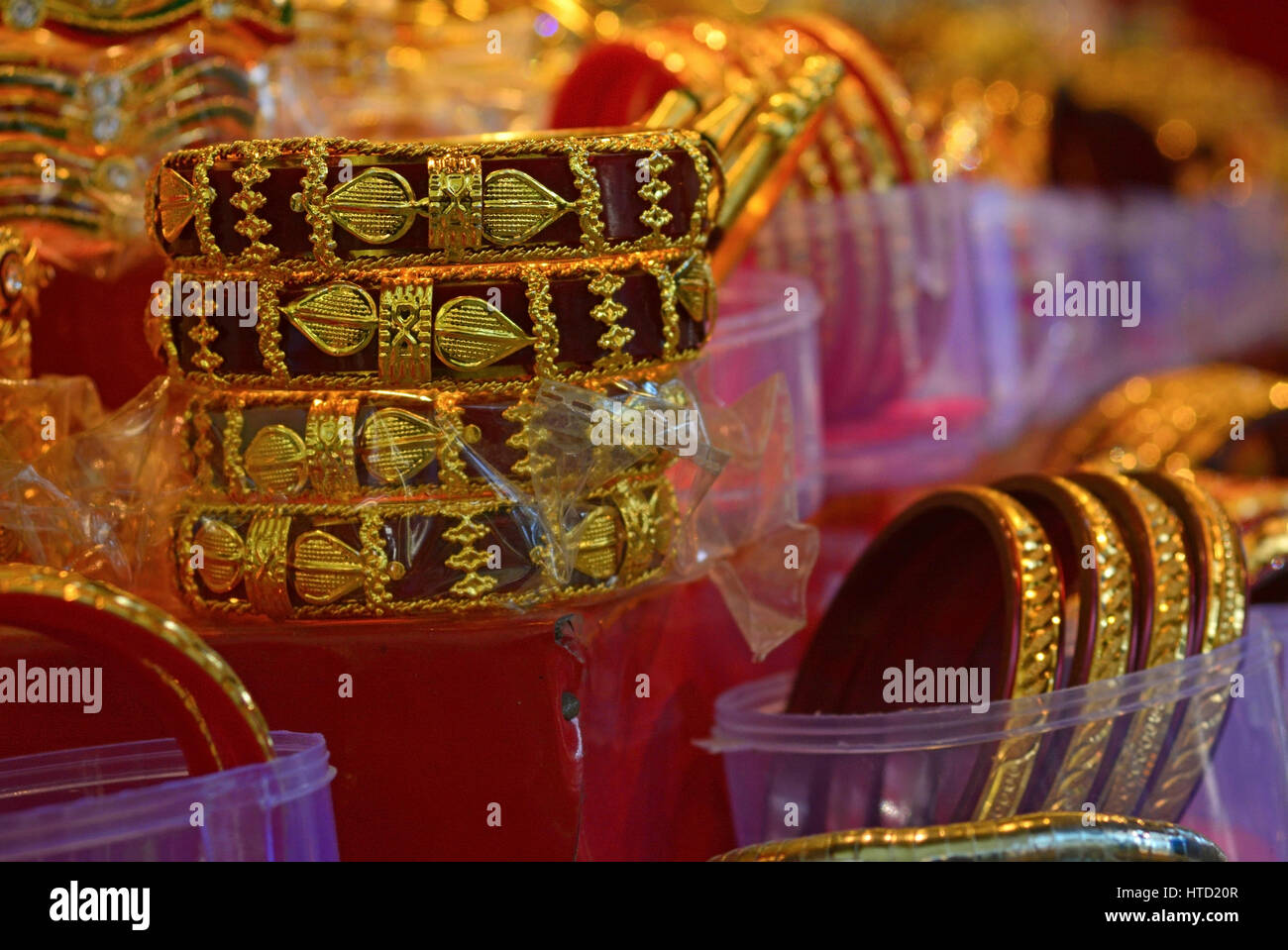 Multicolored Indian bangles Stock Photo