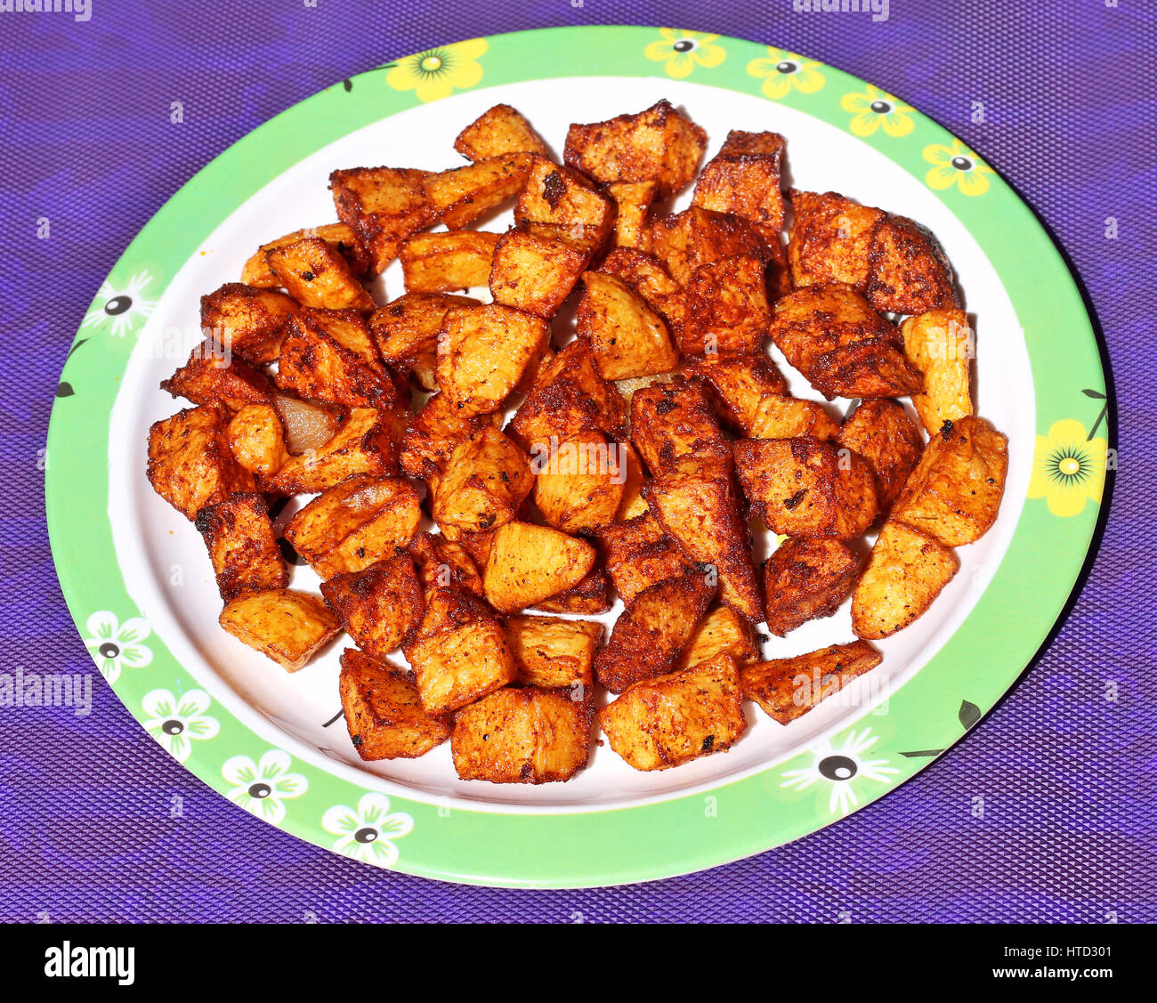 Fried potato chunks Stock Photo Alamy