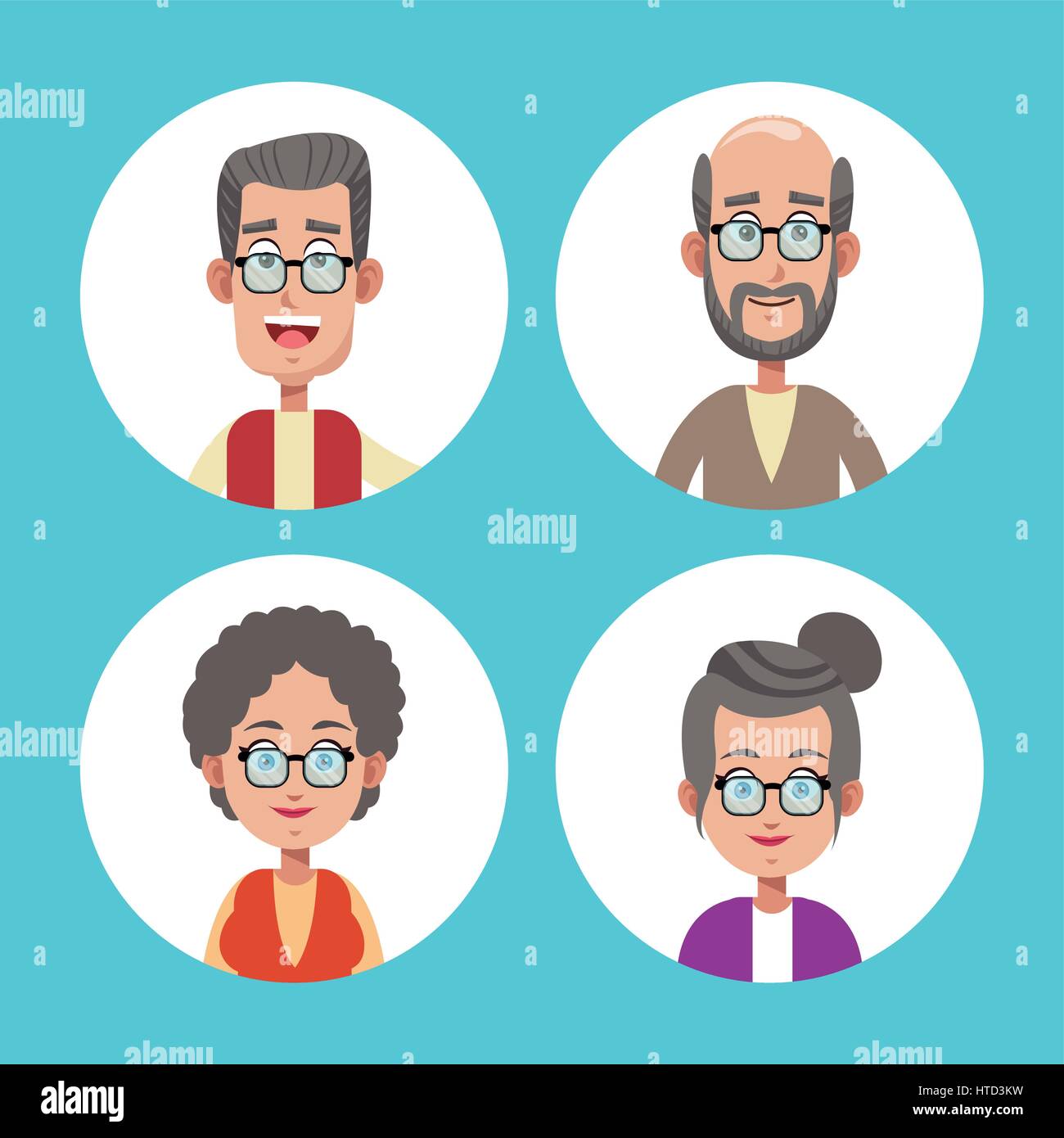 group grandparents family icons Stock Vector