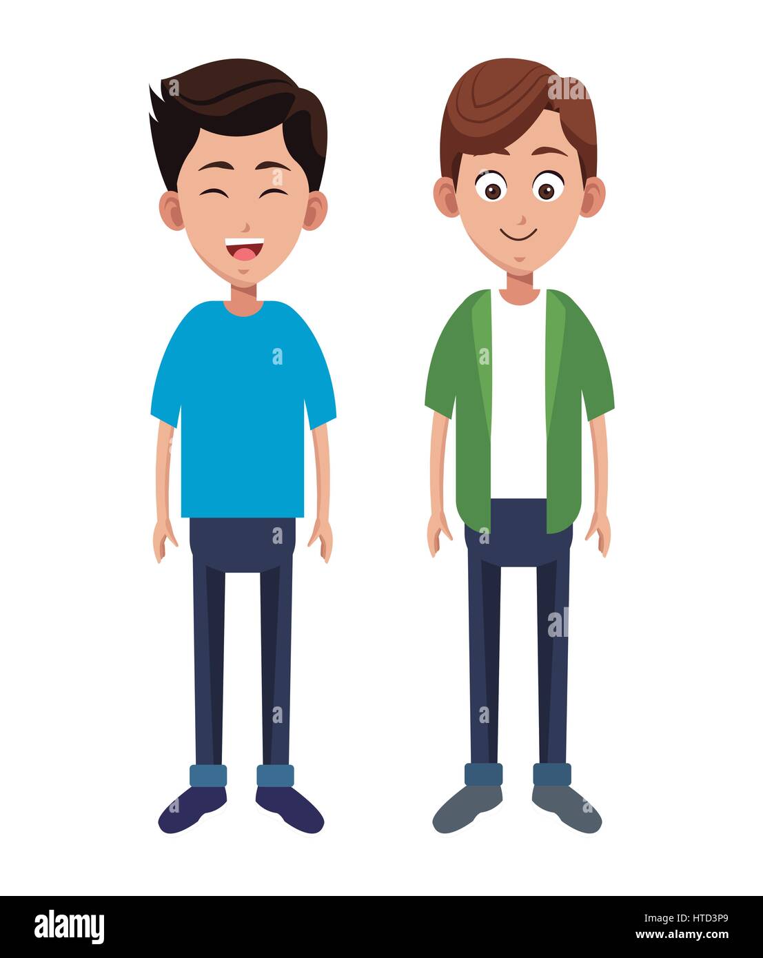 two boy different family Stock Vector