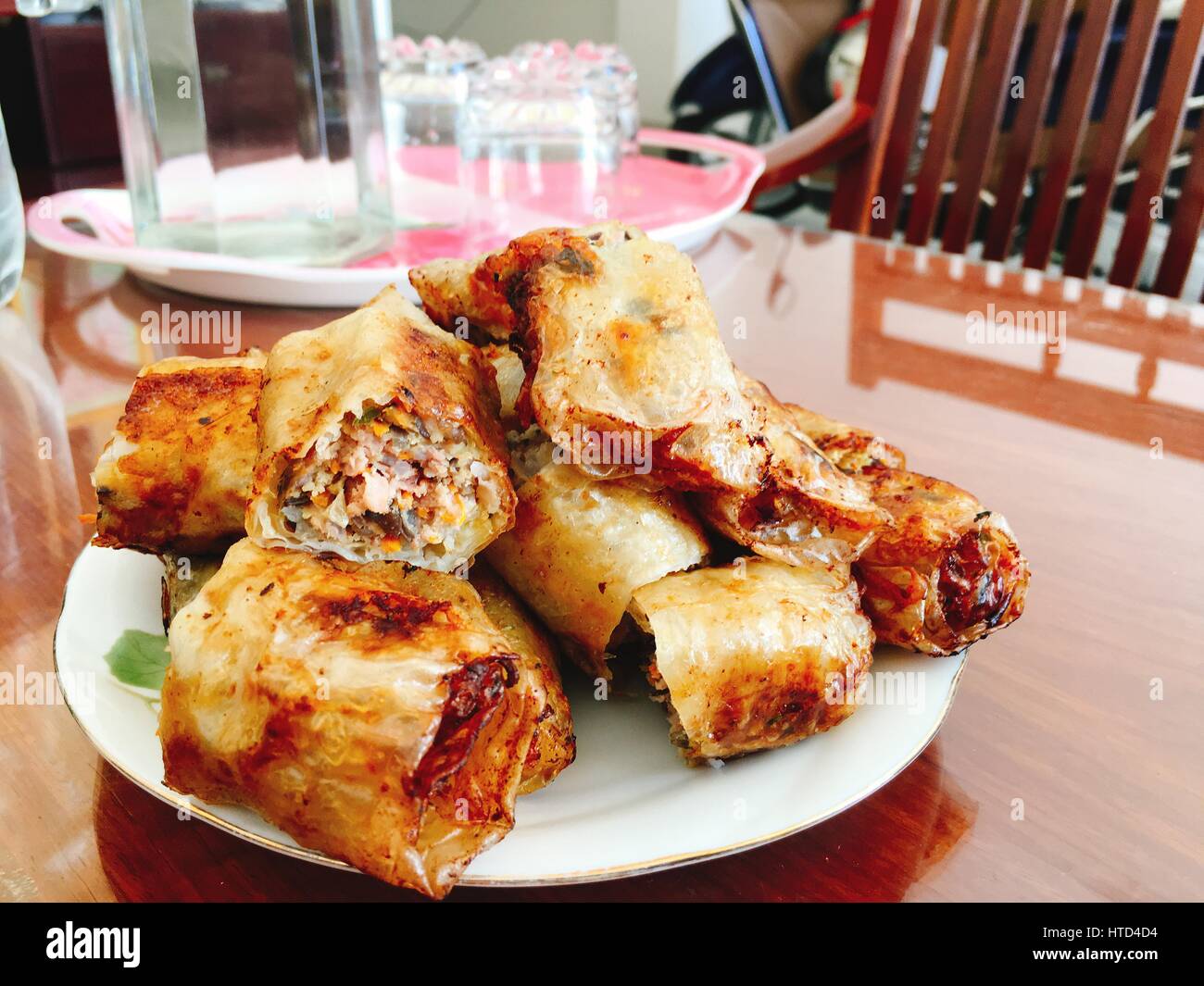 Fried spring rolls for Tet holiday in vietnam Stock Photo - Alamy
