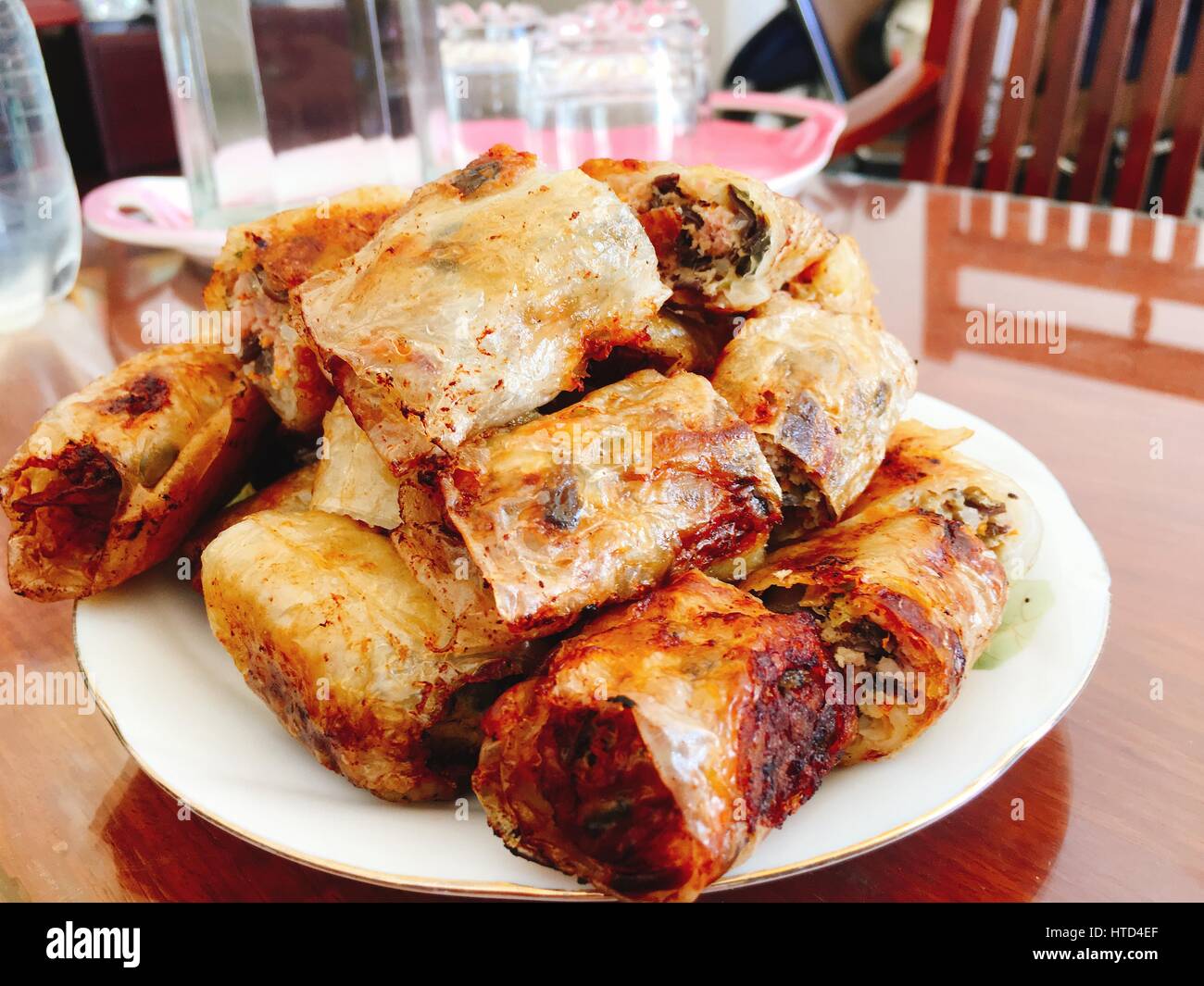 Fried spring rolls for Tet holiday in vietnam Stock Photo - Alamy