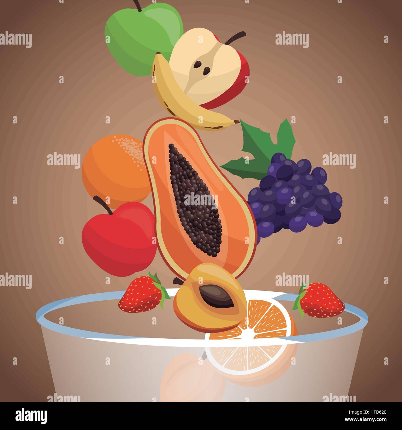 bowl fruit healthy diet Stock Vector Image & Art Alamy