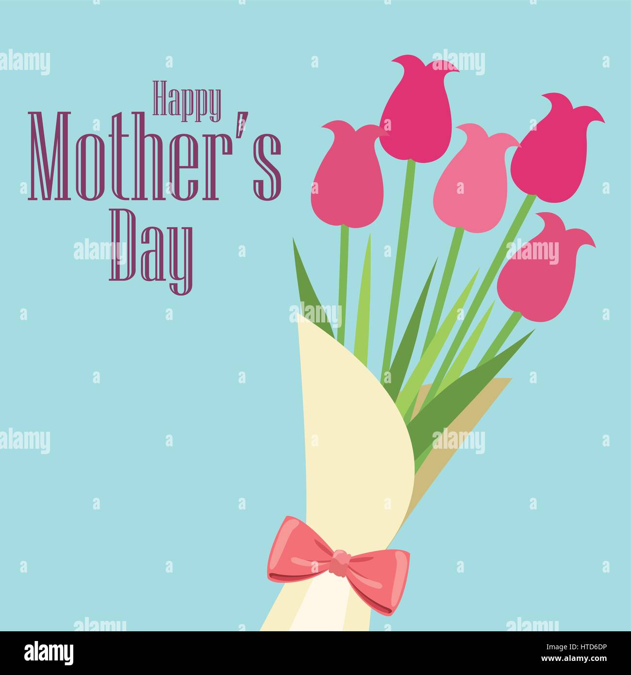 happy mothers day card bouquet roses Stock Vector Image & Art - Alamy