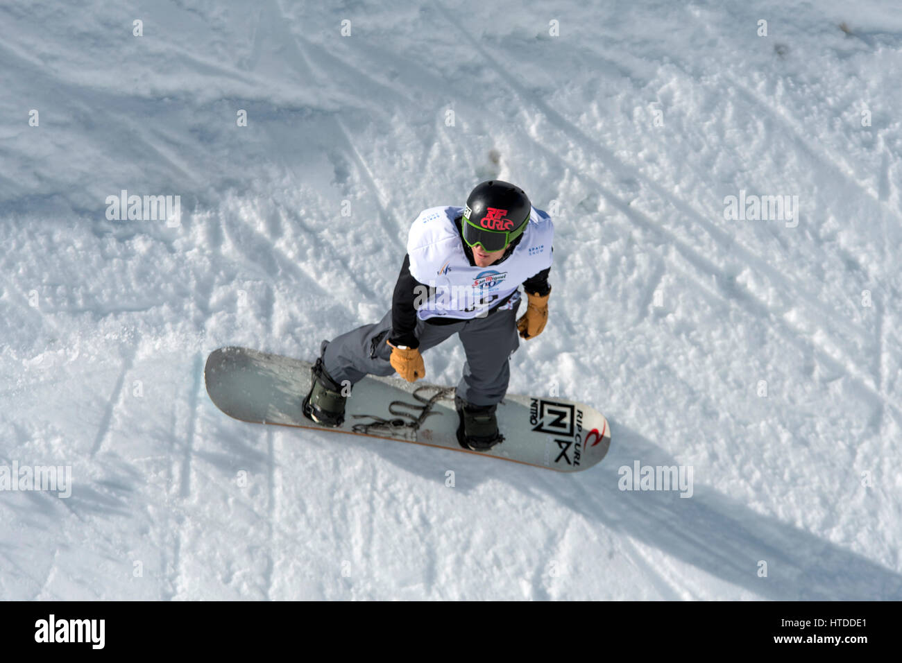 Sierra Nevada, Spain. 10th March, 2017. Isak Ulstein (Norway) during the qualitification of Men's Slopstyle of FIS World Snowboard Championships on March 10, 2016 in Sierra Nevada, Spain. Credit: David Gato/Alamy Live News Stock Photo