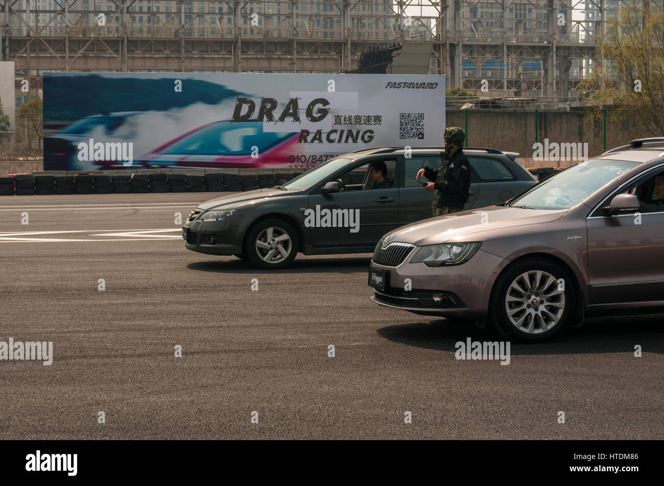 Shanghai, China. 11th March 2017. Drag racing event at Shanghai's old ...