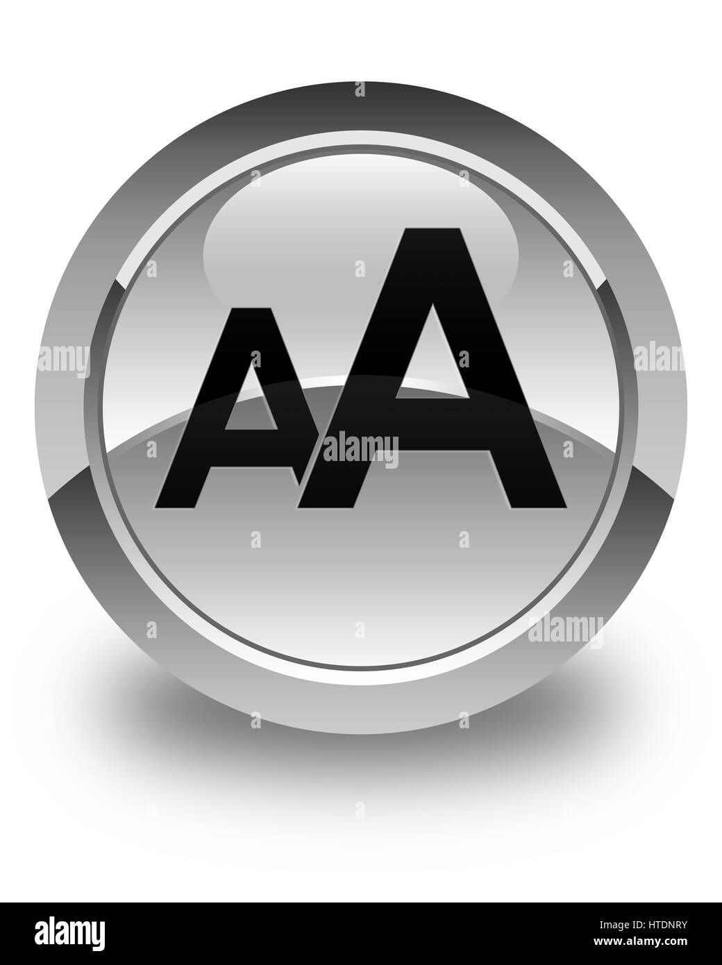 Font size icon isolated on glossy white round button abstract ...