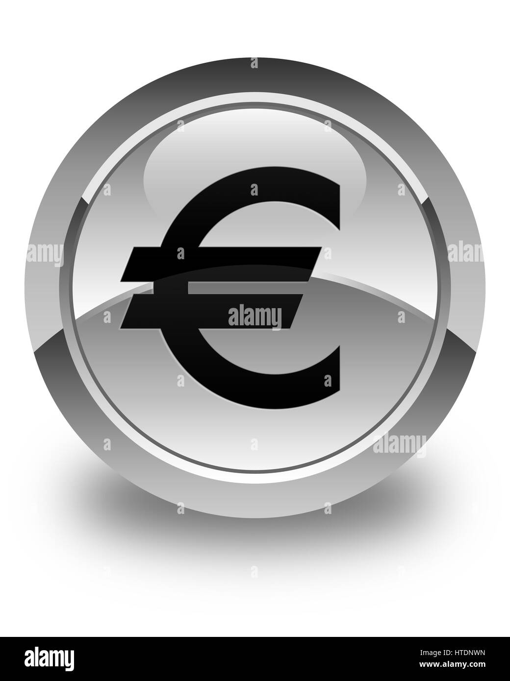 Euro sign icon isolated on glossy white round button abstract illustration  Stock Photo - Alamy