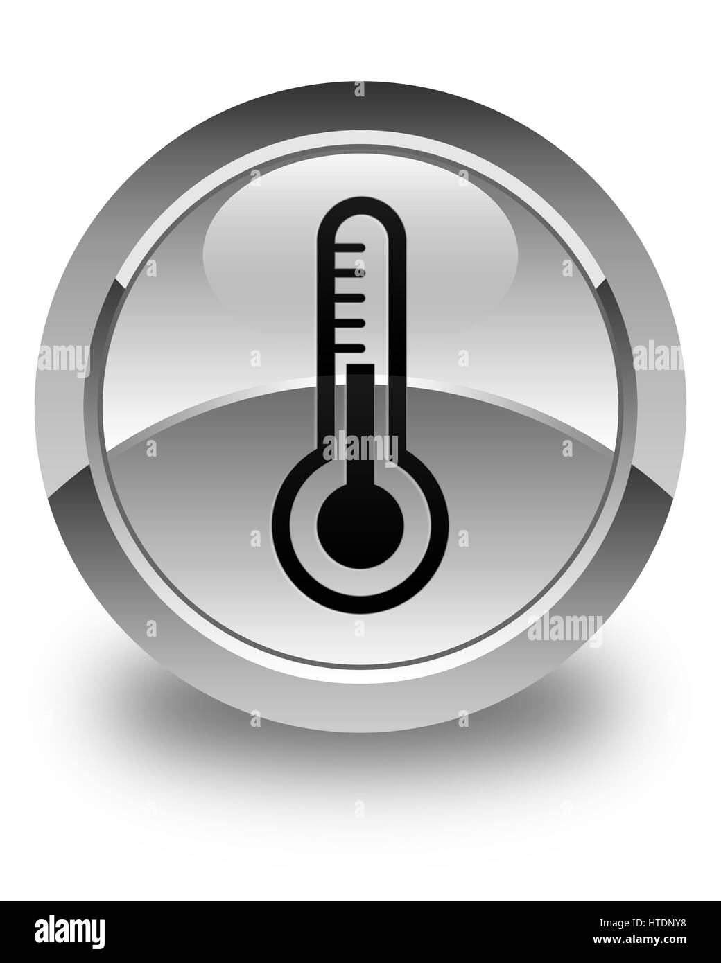 Thermometer icon isolated on glossy white round button abstract illustration Stock Photo