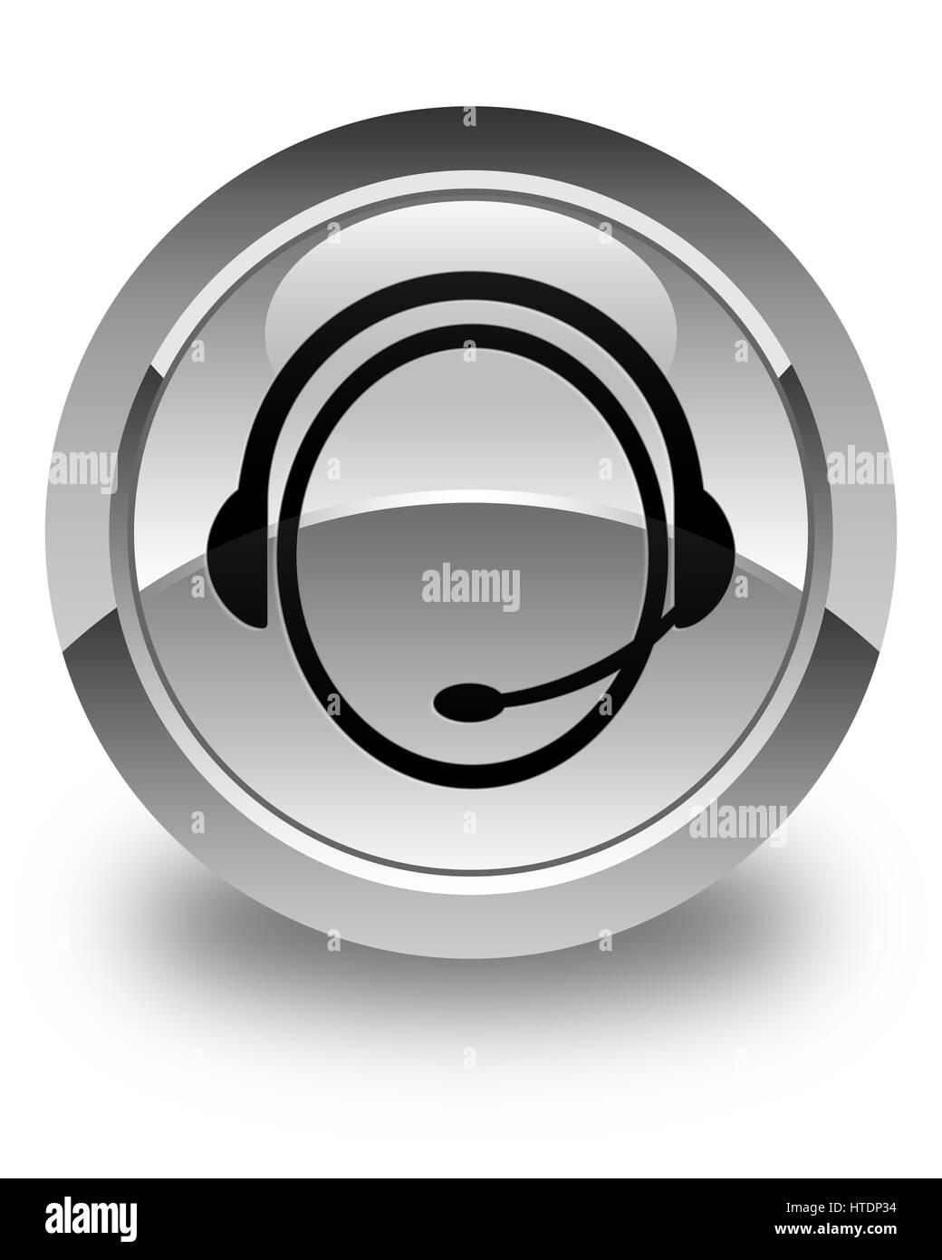 Customer care service icon isolated on glossy white round button ...