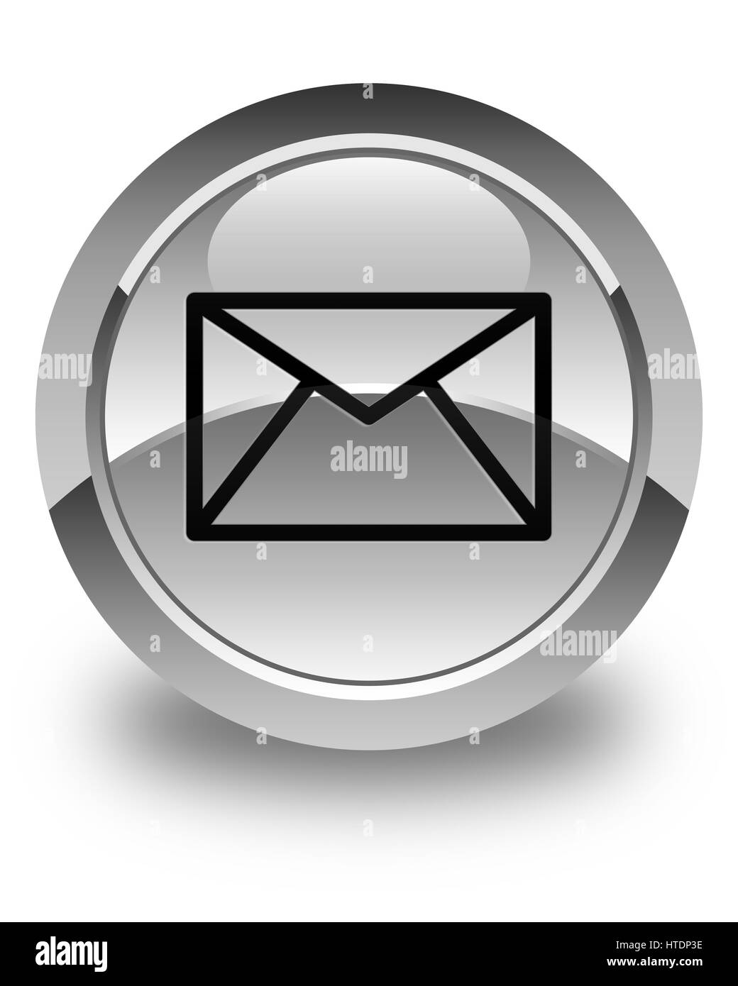 Email icon isolated on glossy white round button abstract illustration ...