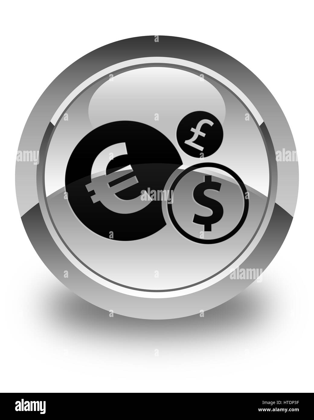 Finances icon isolated on glossy white round button abstract illustration Stock Photo