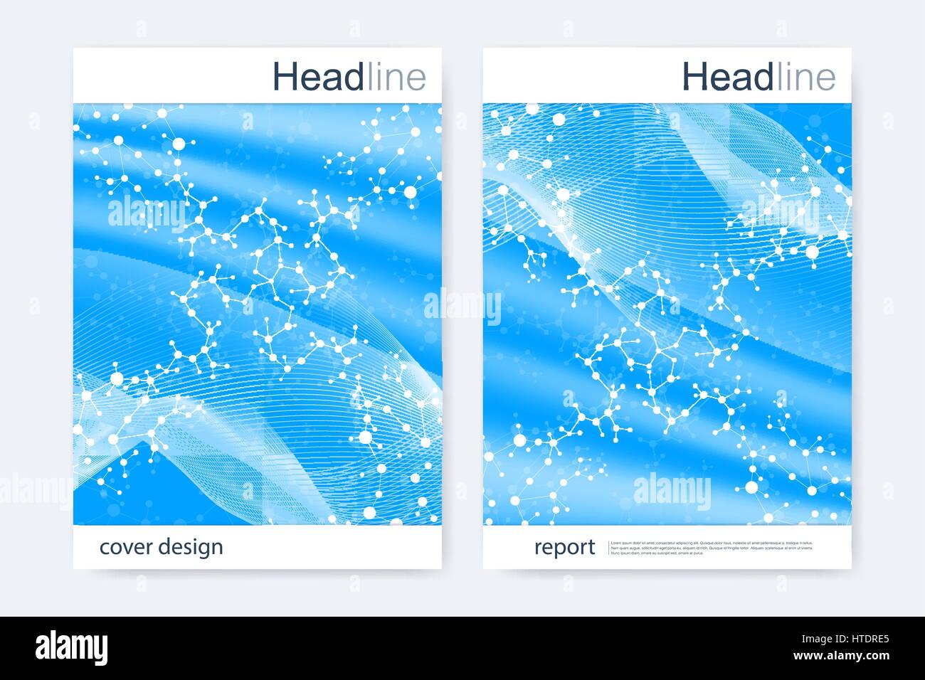 Scientific brochure design template. Vector flyer layout, Molecular ...