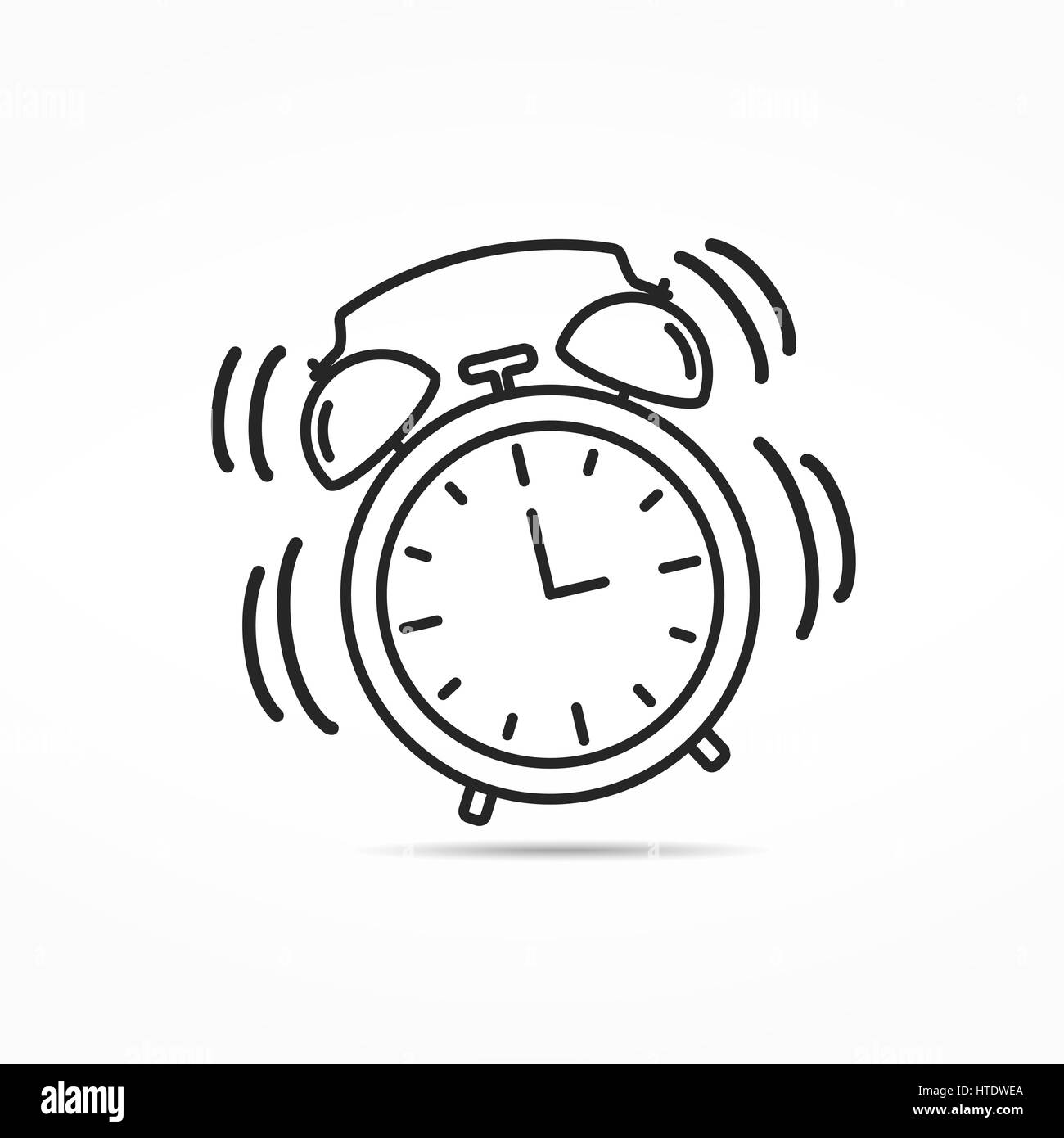 Alarm clock minimal line icon Stock Photo - Alamy