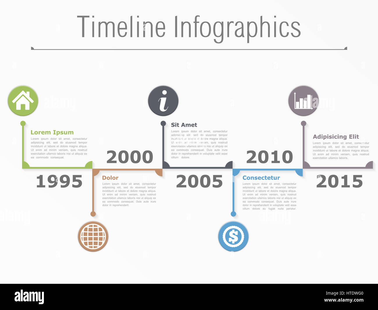 Horizontal timeline infographics template Stock Photo