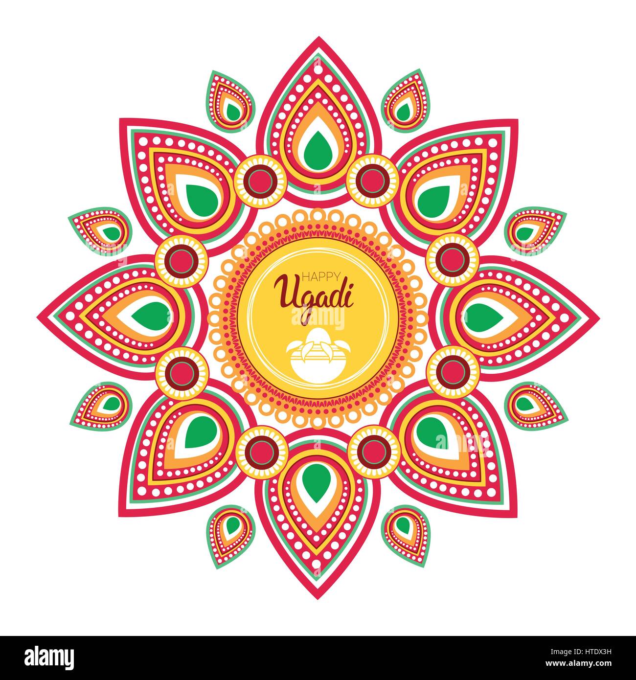 Happy Ugadi Gudi Padwa Hindu New Year Greeting Card Holiday Stock Vector  Image & Art - Alamy