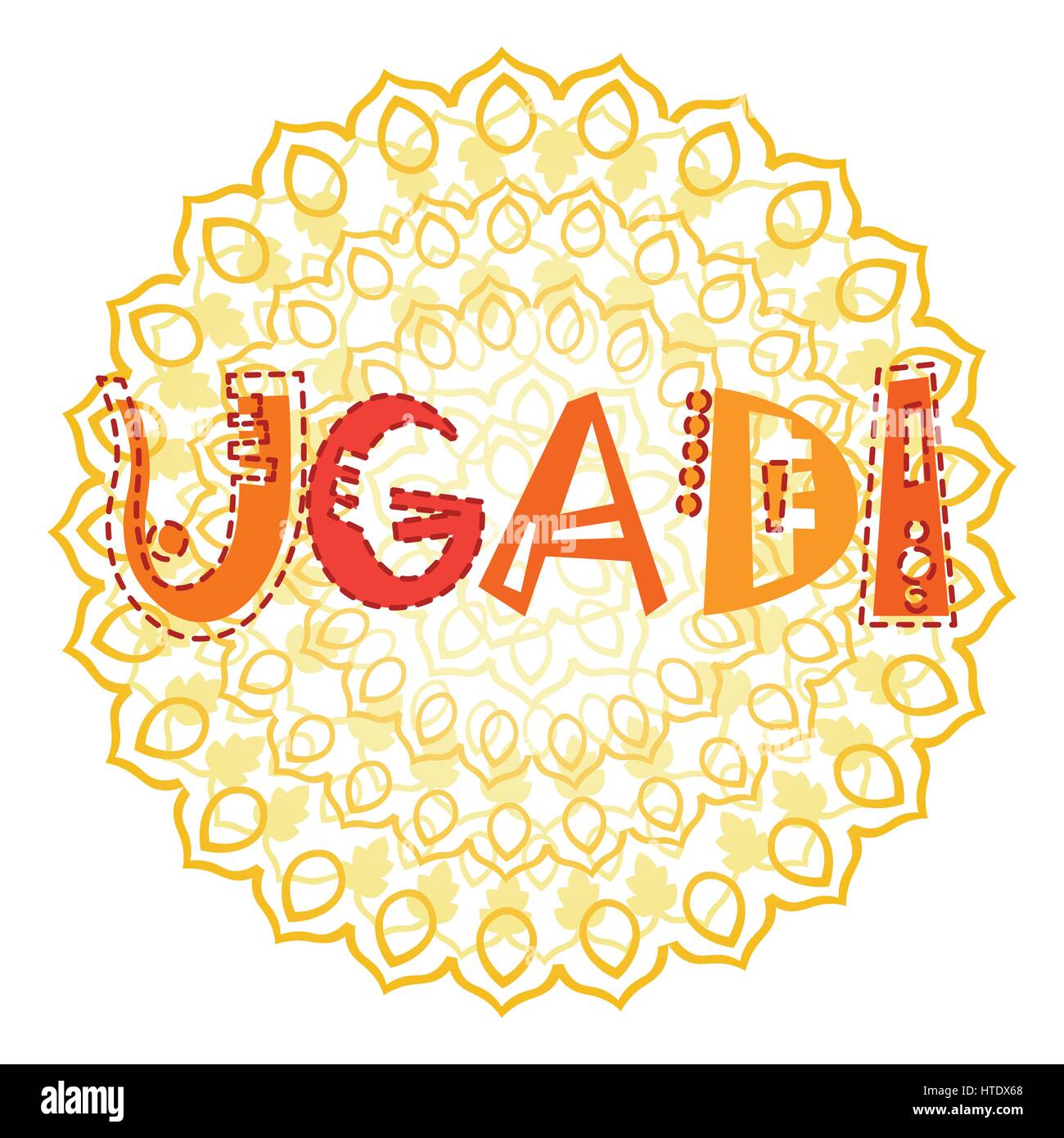 Happy Ugadi Gudi Padwa Hindu New Year Greeting Card Holiday Stock