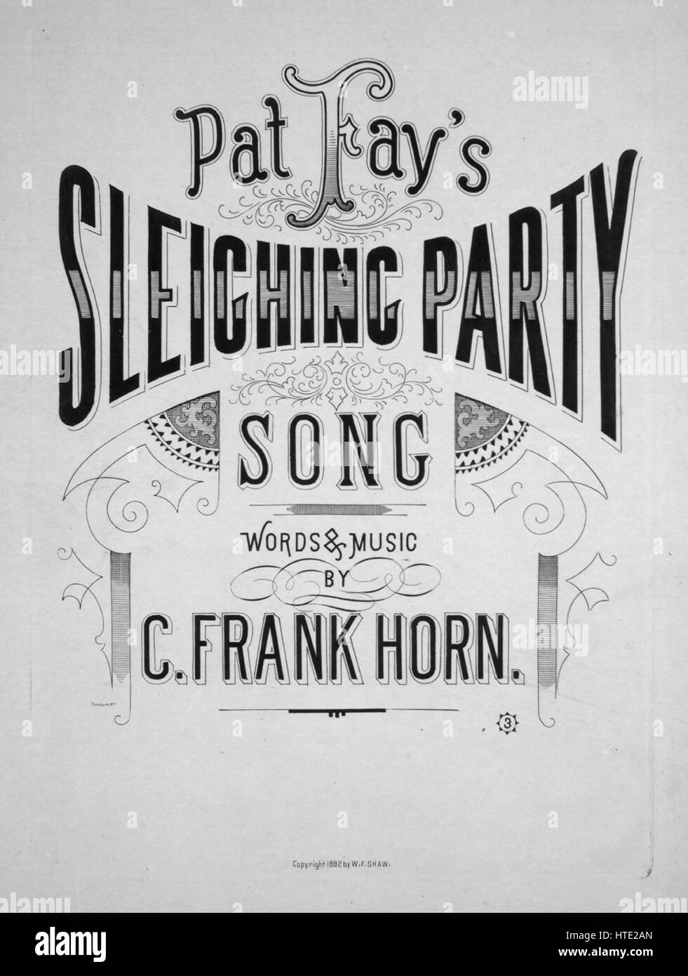 Pat Fay Sheet music cover image of the song 'Pat Fay's Sleighing Party Song ...
