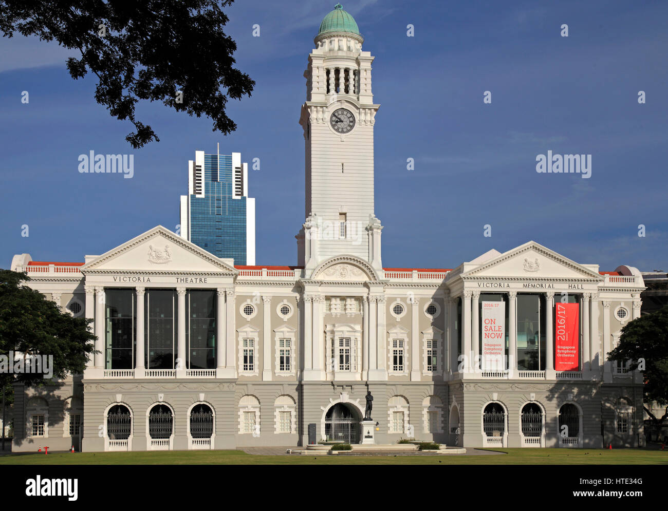 Singapore, Victoria Theatre, Victoria Memorial Hall, Stock Photo