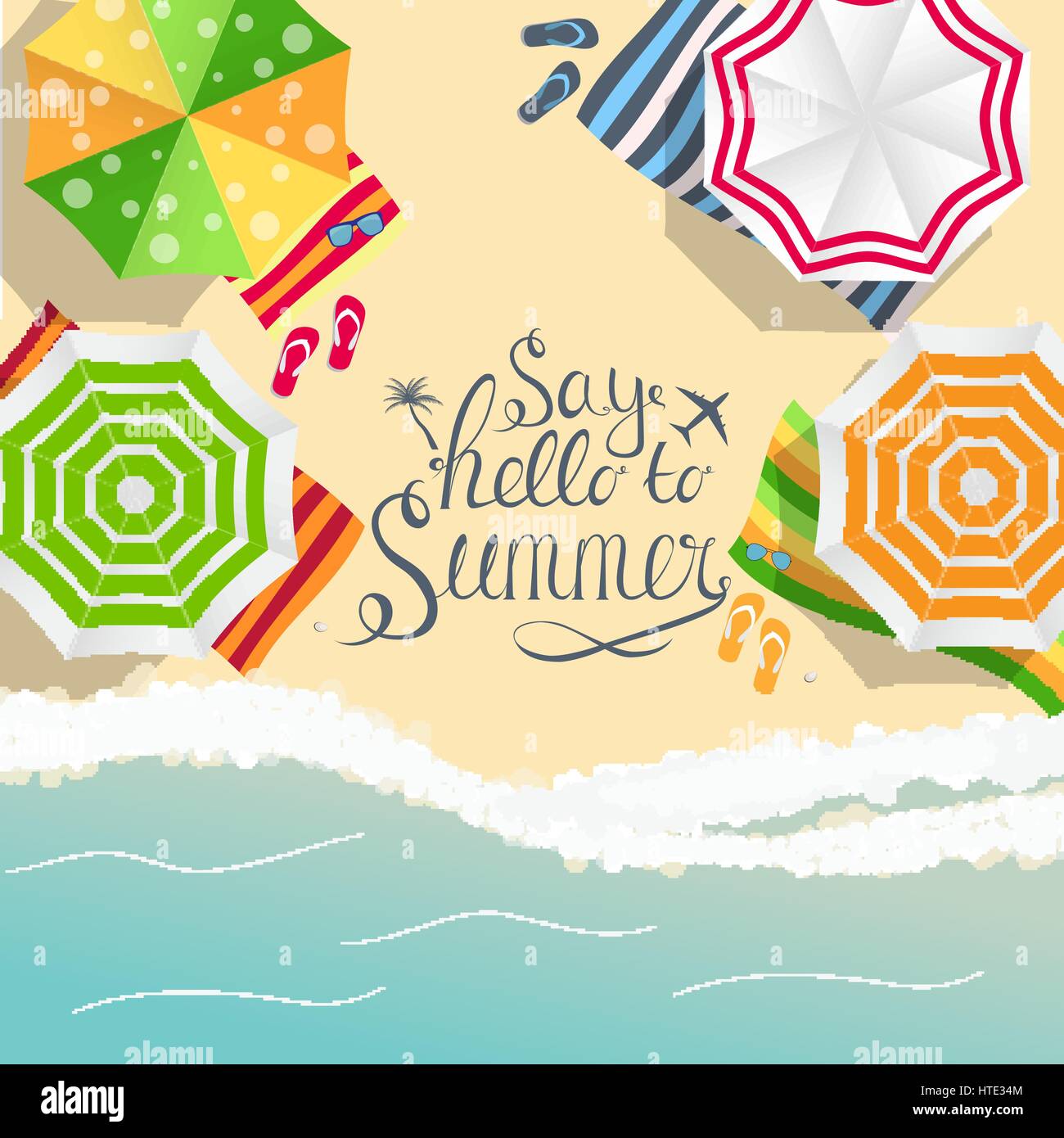 Say Hello to Summer Natural Background Vector Illustration Stock Vector ...