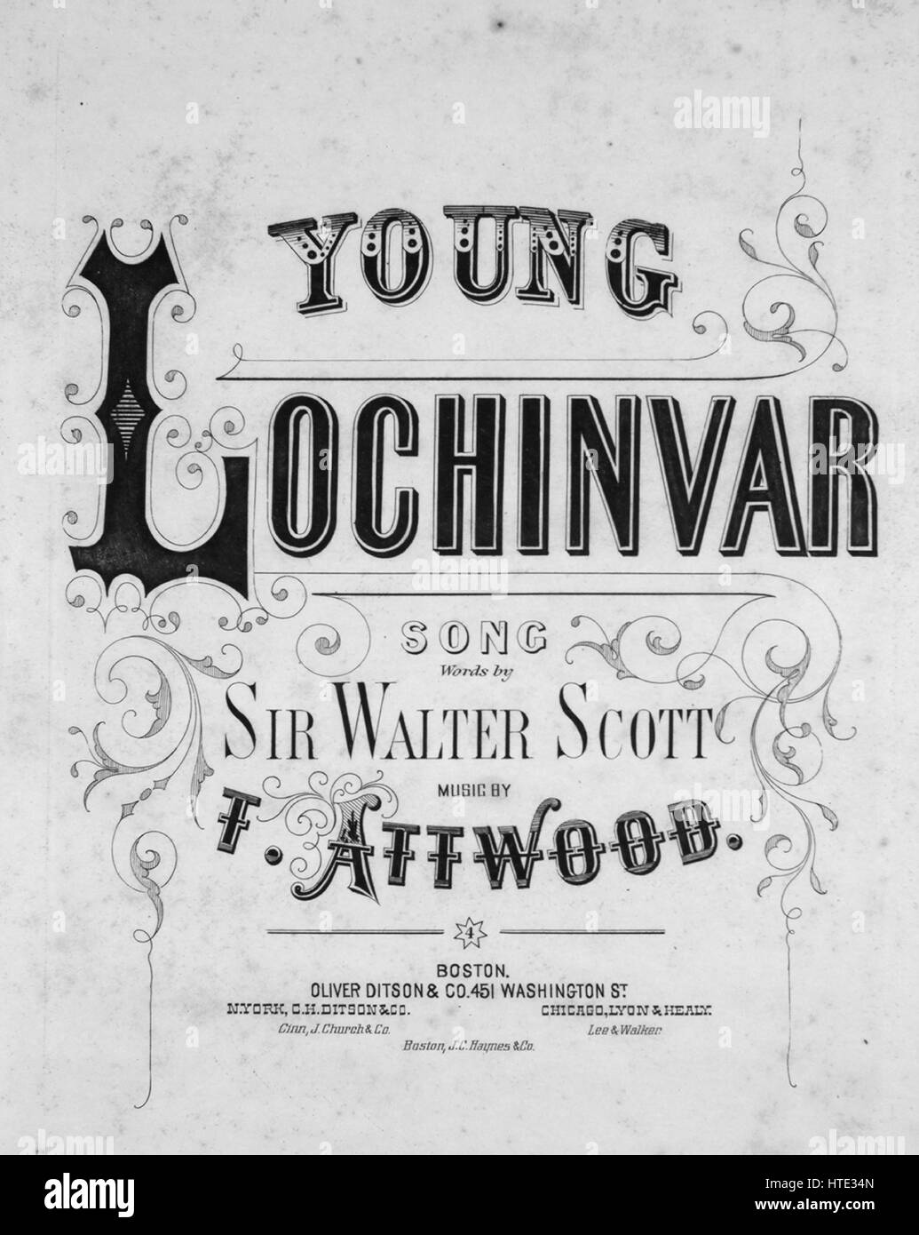 Sheet music cover image of the song 'Young Lochinvar Song', with