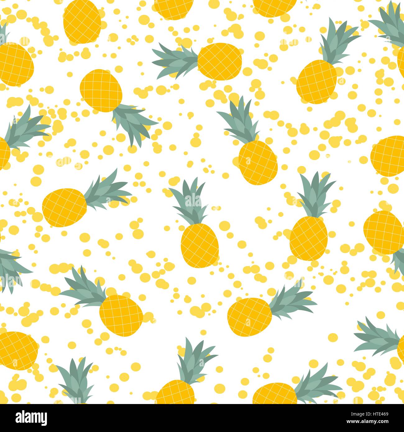 Pineapple Natural Seamless Pattern Background Vector Illustrati Stock ...