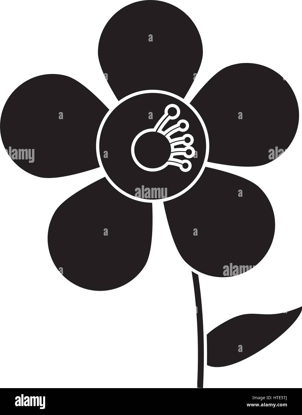 jasmine flower decoration silhouette Stock Vector Image & Art Alamy