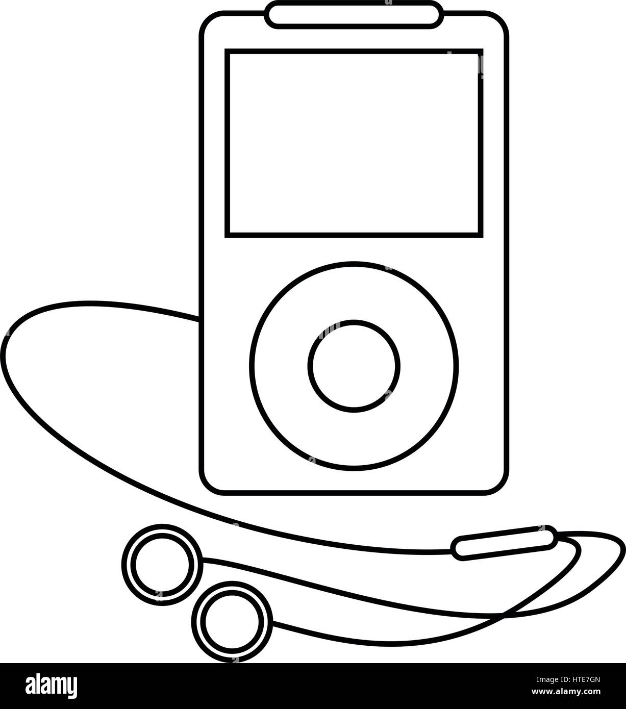 mp3 player headphones line Stock Vector Image & Art Alamy