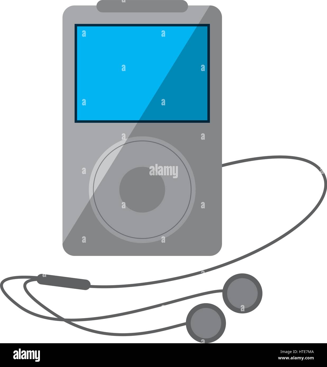 mp3 player headphones shadow Stock Vector