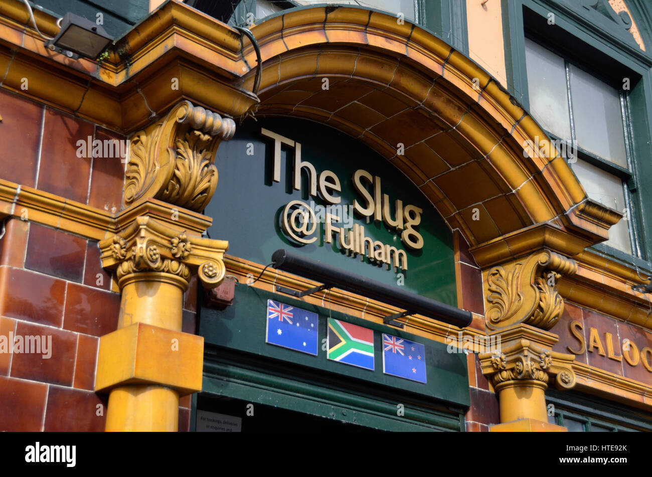 The Slug at Fulham friend bar, Fulham, London, UK. Stock Photo