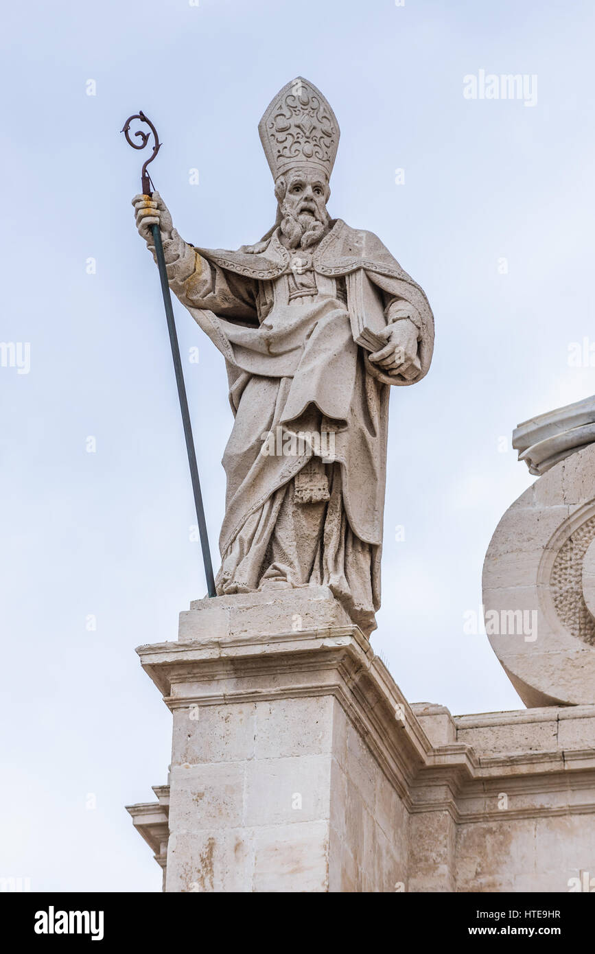 Saint Paul statue on Cathedral of Syracuse at Cathedral Square (Piazza