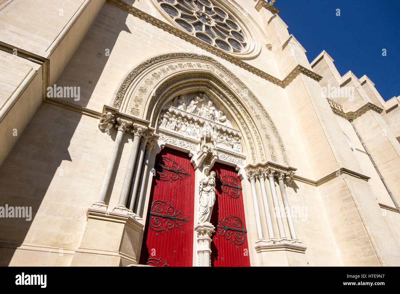 Montpellier Cathedral, properly the Cathedrale Saint-Pierre de Montpellier, a Roman Catholic cathedral and a national monument of France. Stock Photo
