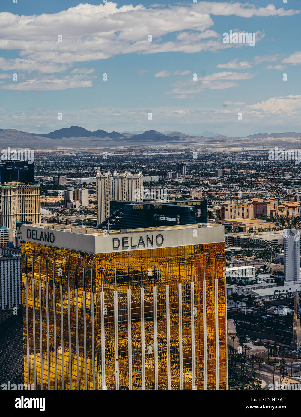 Delano Hotel from an aerial perspective in Las Vegas, United States of