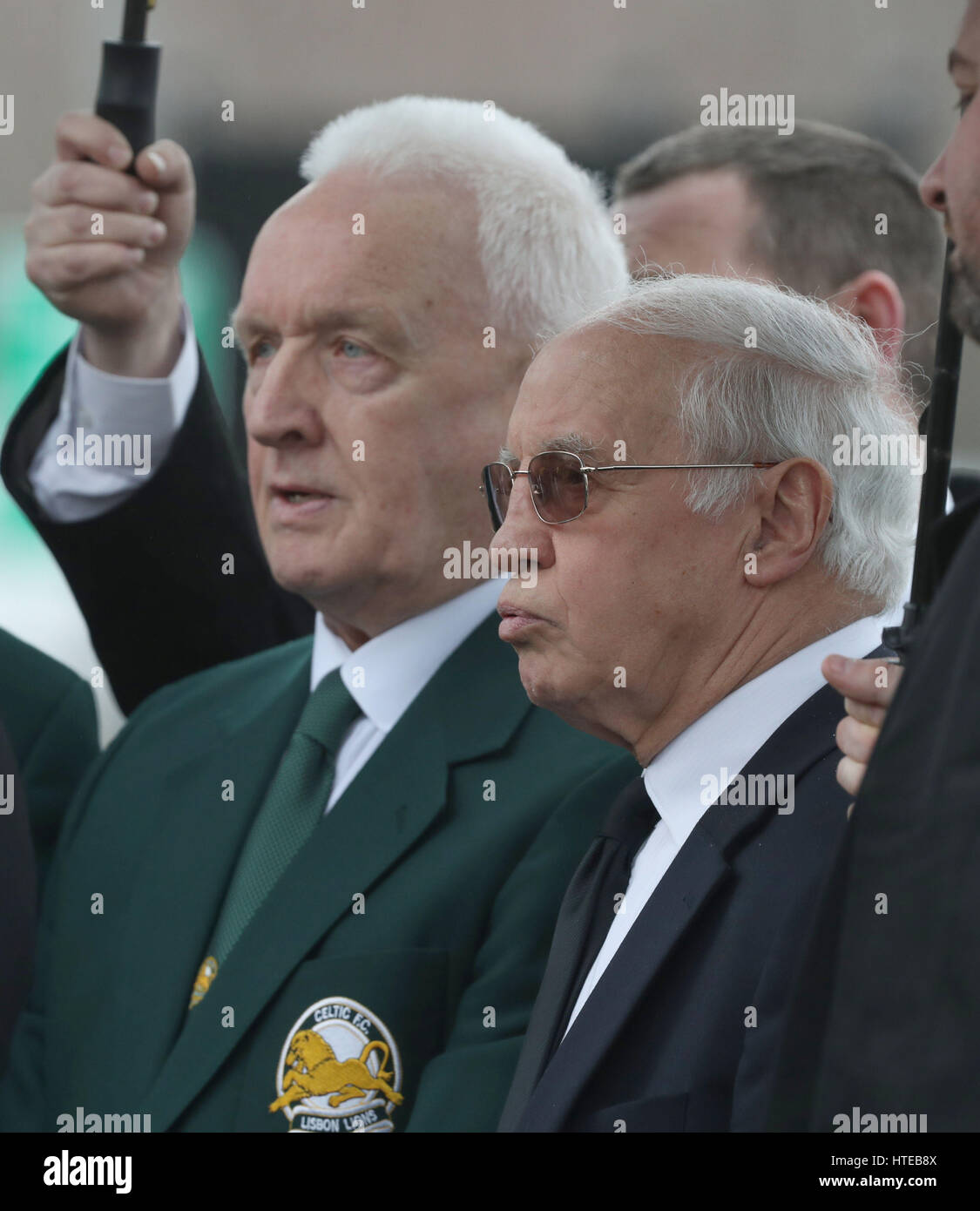 Lisbon Lion John Clark with Willie henderson arriving for the funeral