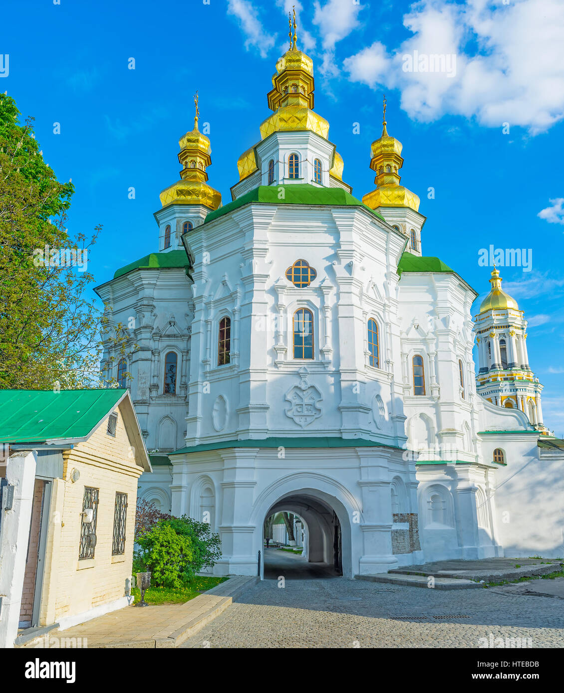 The All Saints Church with Economical Gates is a part of fortification complex of the Kiev Pechersk Lavra, Ukraine Stock Photo
