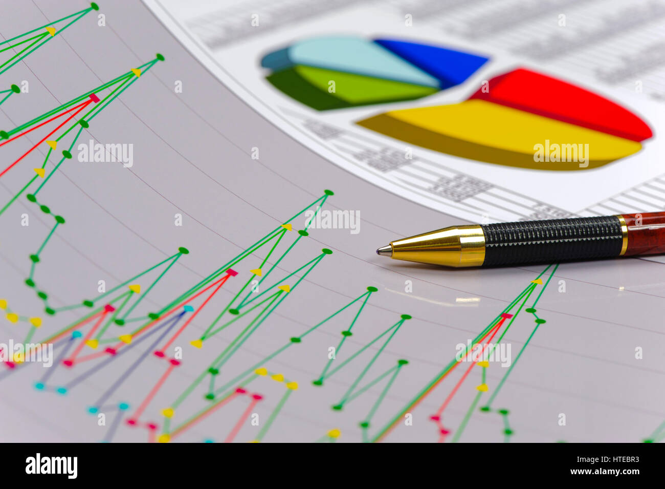 graph with table sheet shows success at finance and stock market Stock ...