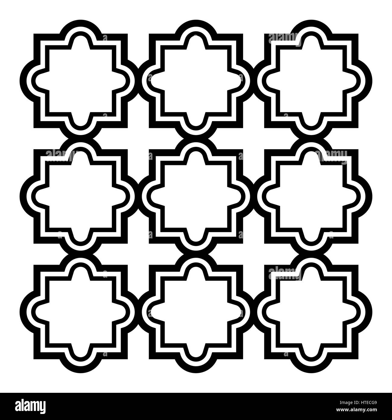 islamic clipart black and white flower