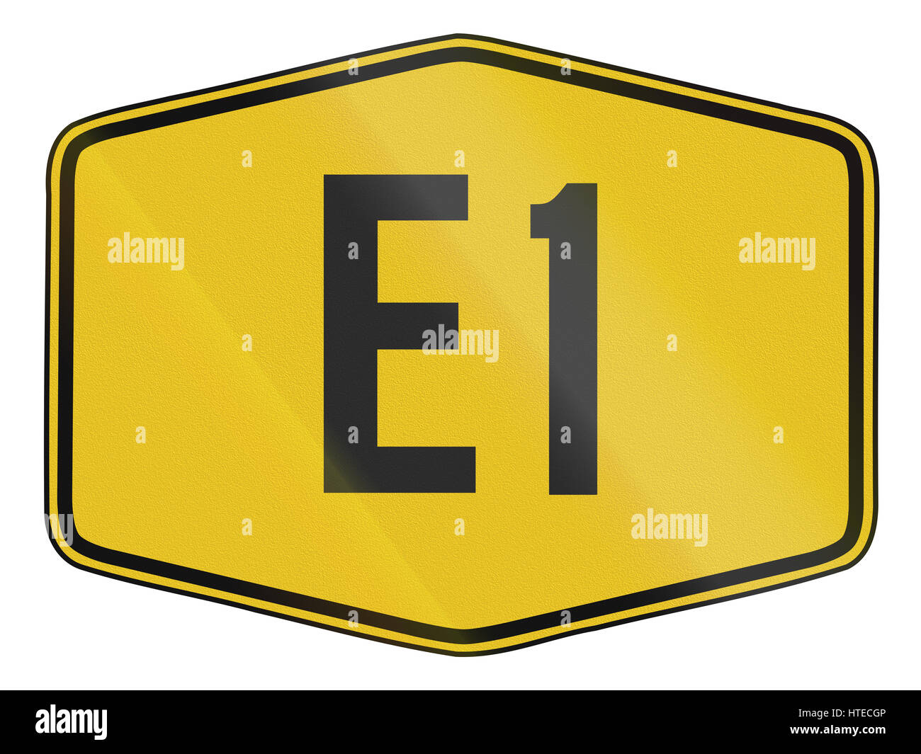 Highway shield for Malaysian Federal Route E1. Stock Photo