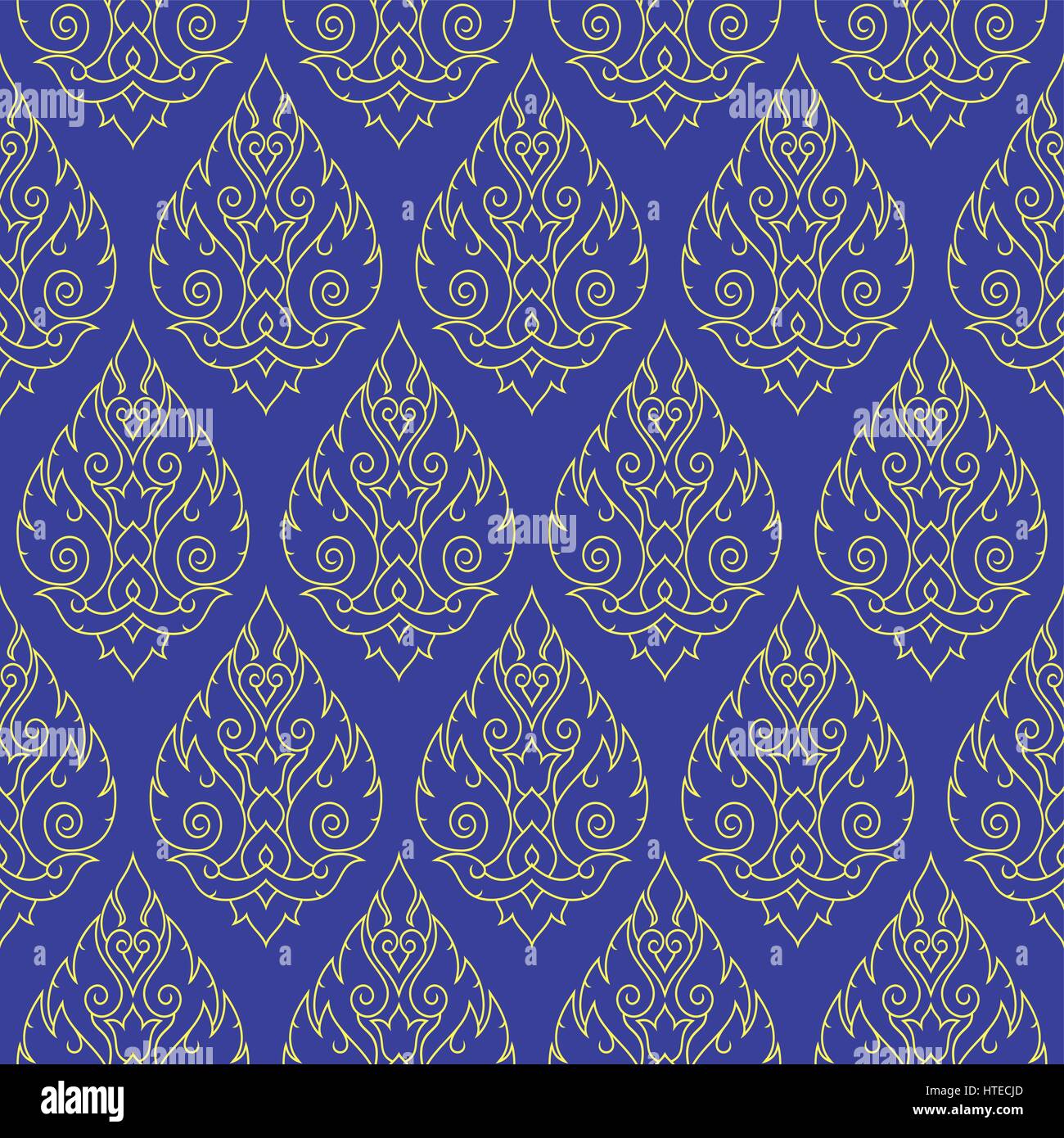 Seamless Thai pattern, repetitive background from Thailand Stock Vector