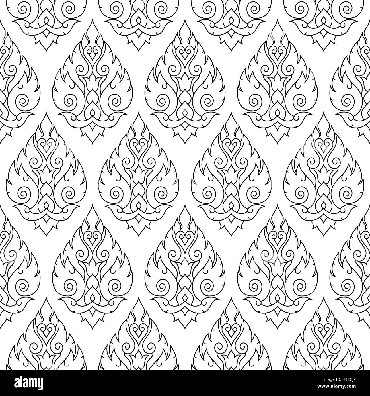 Seamless Thai pattern, repetitive background from Thailand Stock Vector
