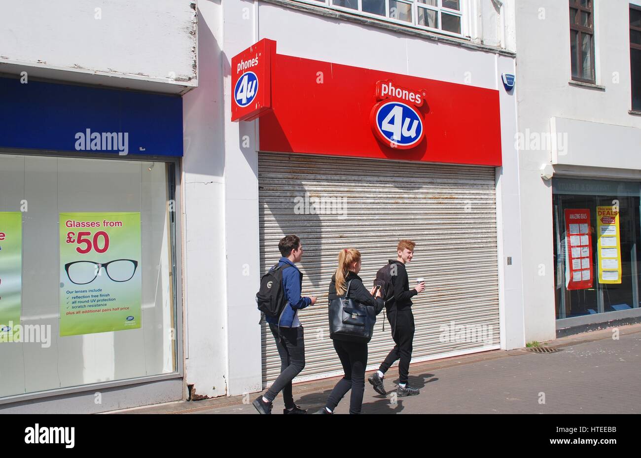 A branch of mobile phone store Phones 4U at Hastings , England. Founded