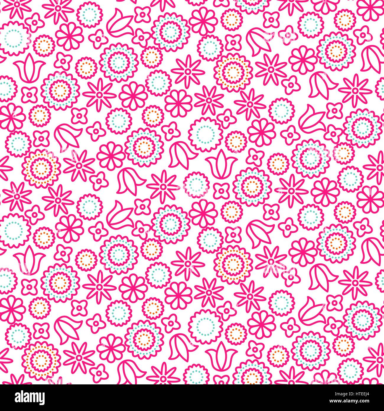 Pink line floral seamless vector pattern Stock Vector Image & Art - Alamy
