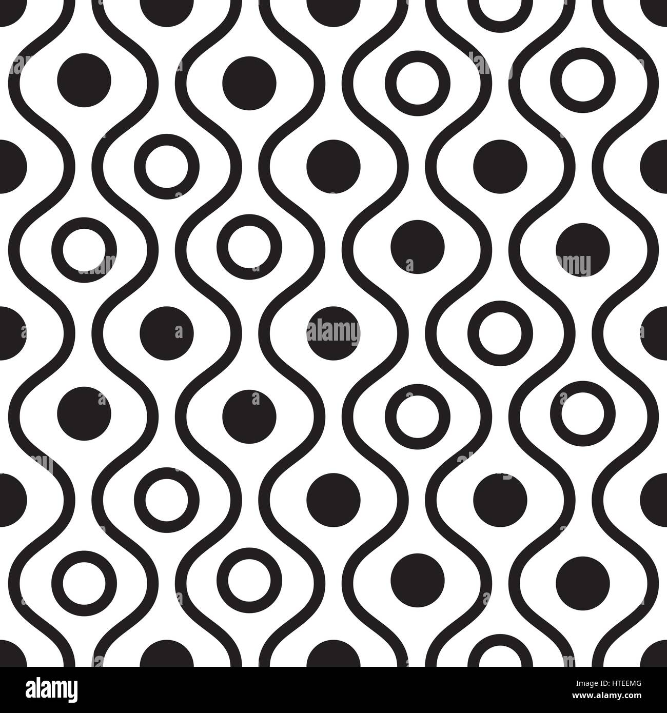 Geometric black and white minimalistic wavy pattern Stock Vector Image ...