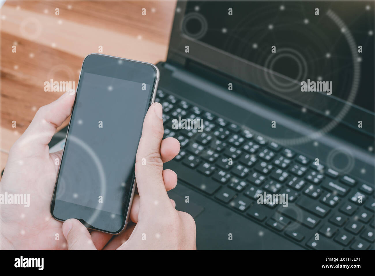 business technology concept,Business people hands use smart phone ...