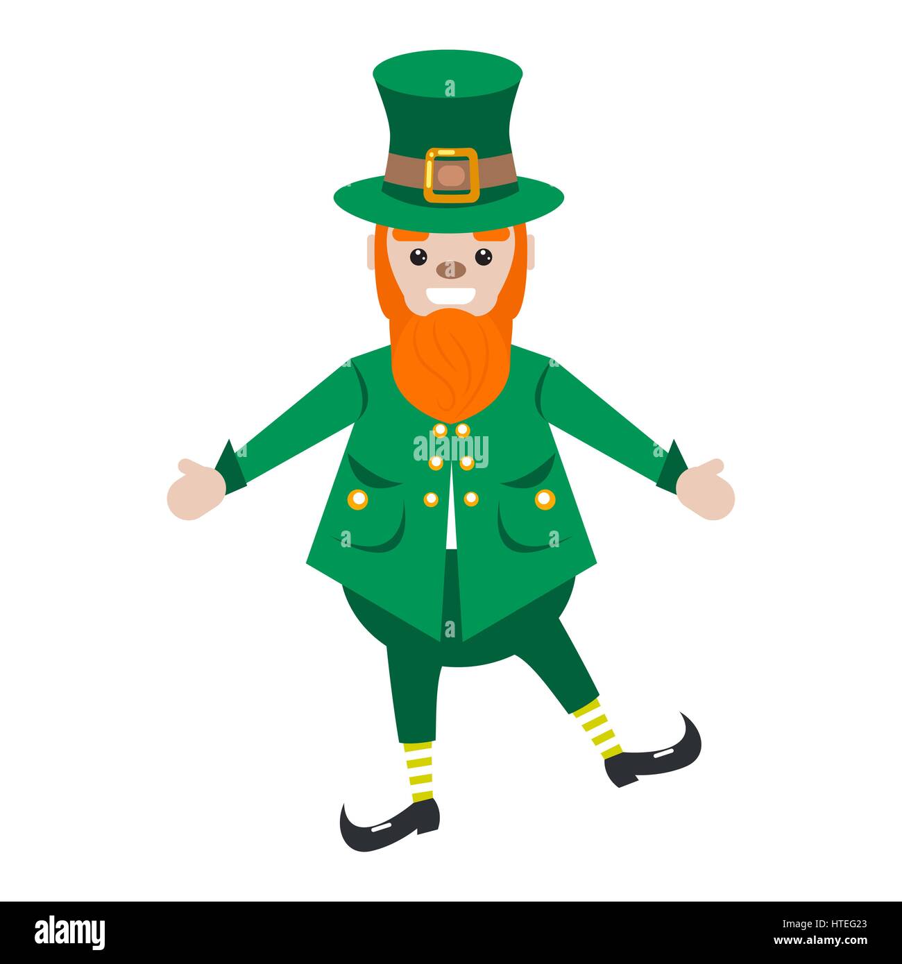 Irish St. Patrick leprechaun character vector illustration. Stock Vector