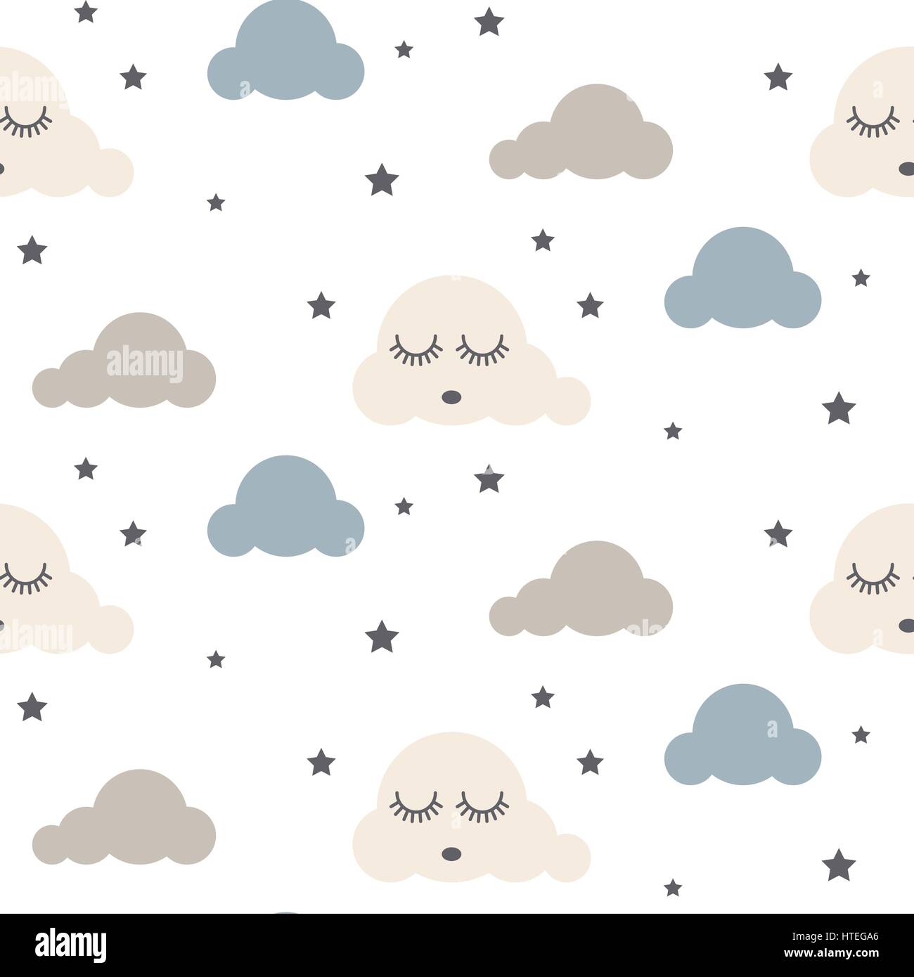 Sleepy clouds seamless vector pattern Stock Vector Image & Art - Alamy