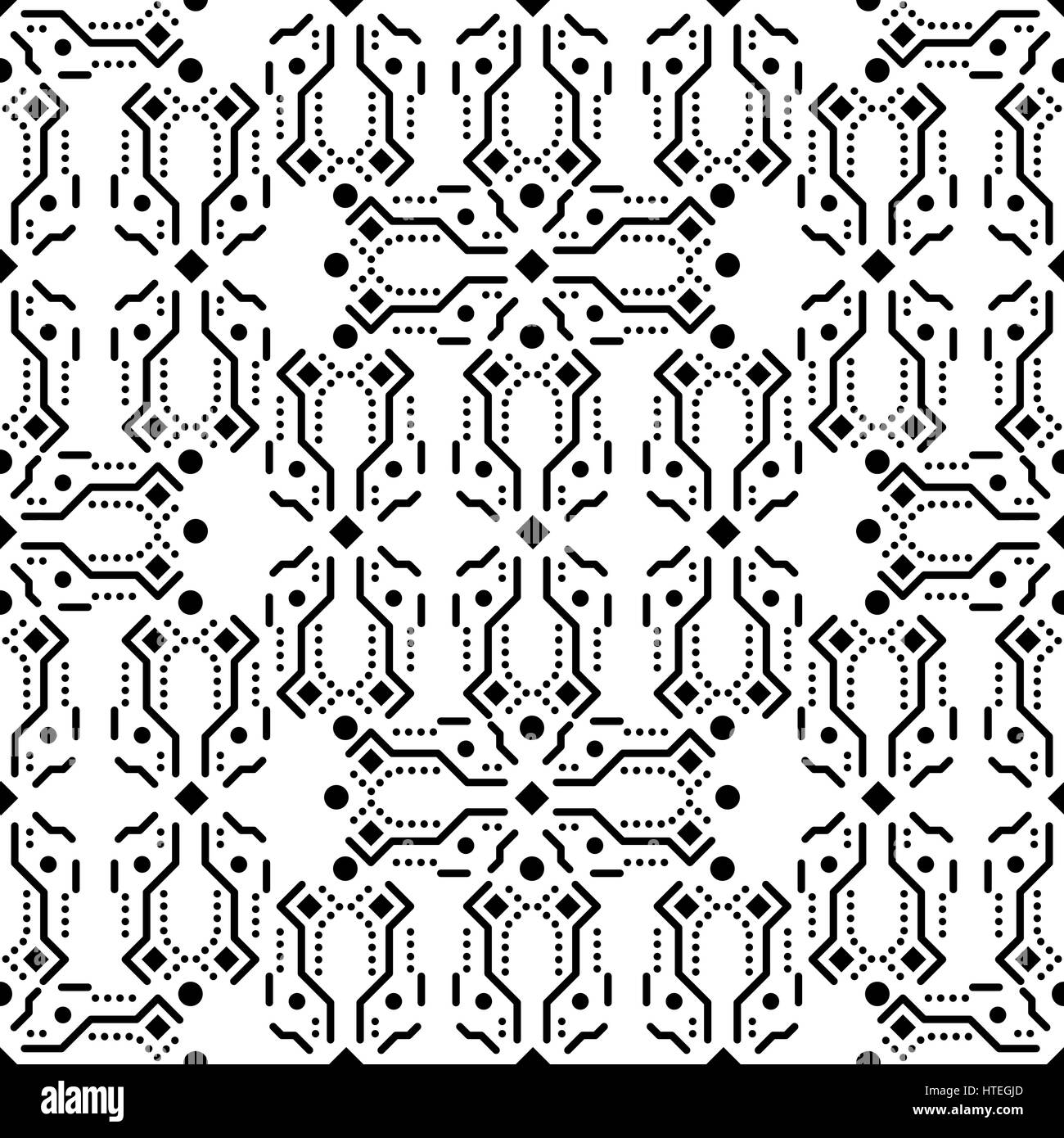 Black and white ornament seamless vector pattern Stock Vector Image ...