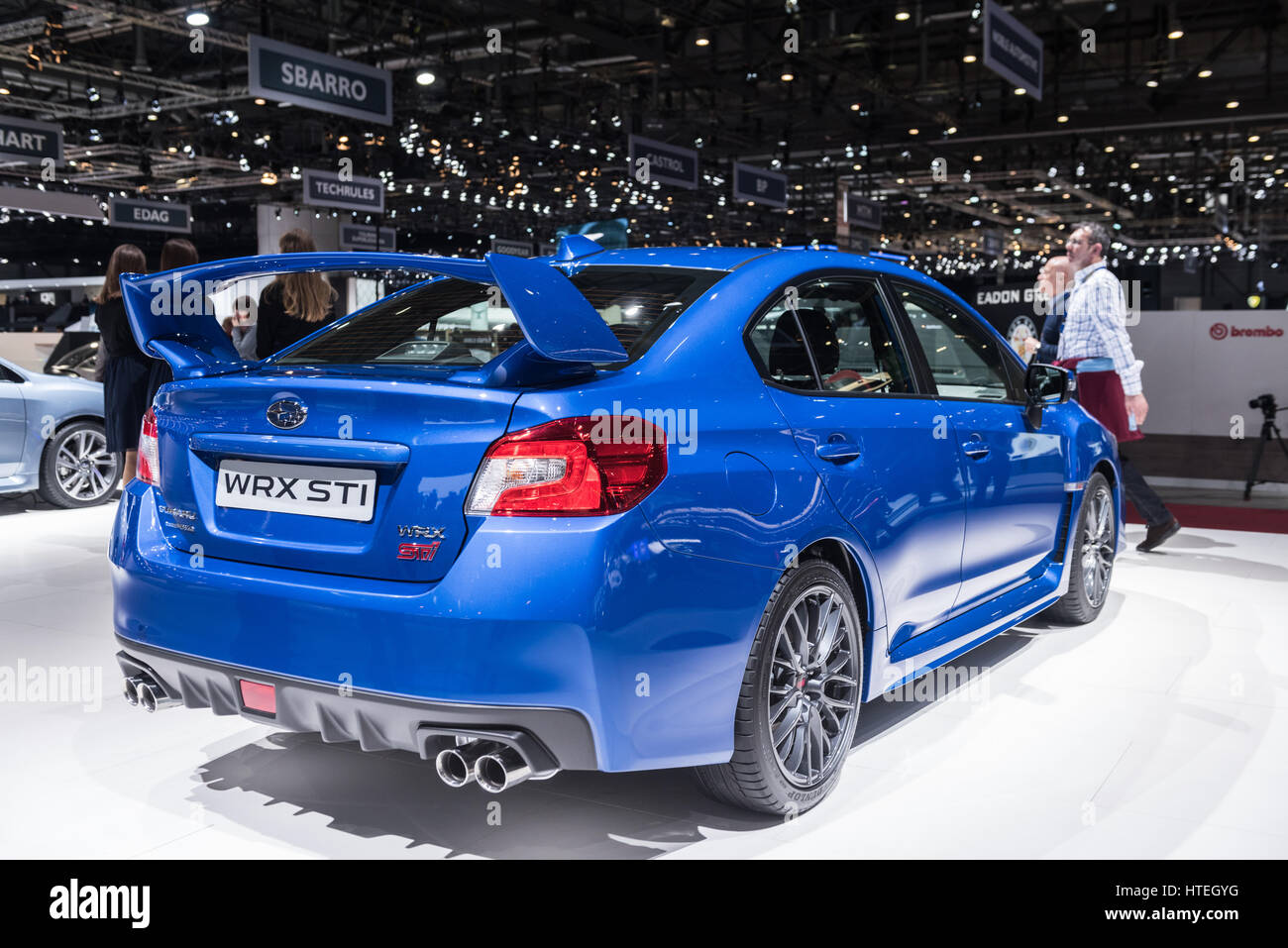 The Subaru wrx sti 2017t the Geneva, Switzerland international car and motor show Stock Photo