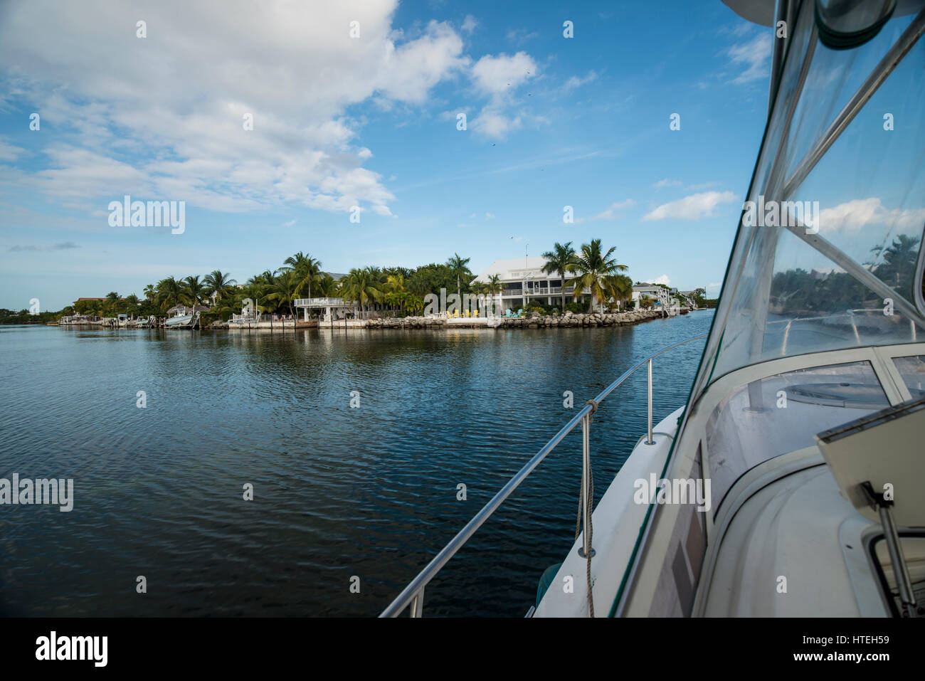 florida Keys POV from boat side to island Stock Photo