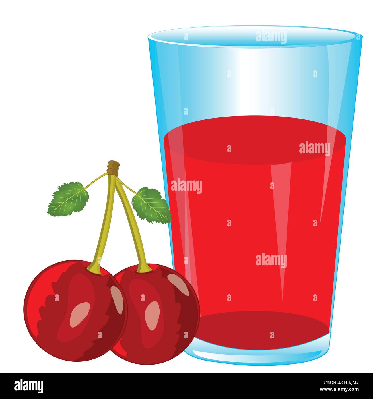 Juice and berry cherry Stock Vector
